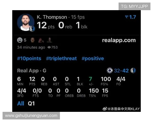 克莱·汤普森助攻率提升对比库里，挡拆中外线三分效率明显拉开